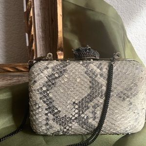 HOUSE OF HARLOW 1960 Snakeskin Clutch